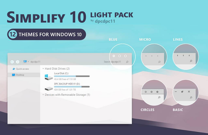 windows 10 temasi simplify