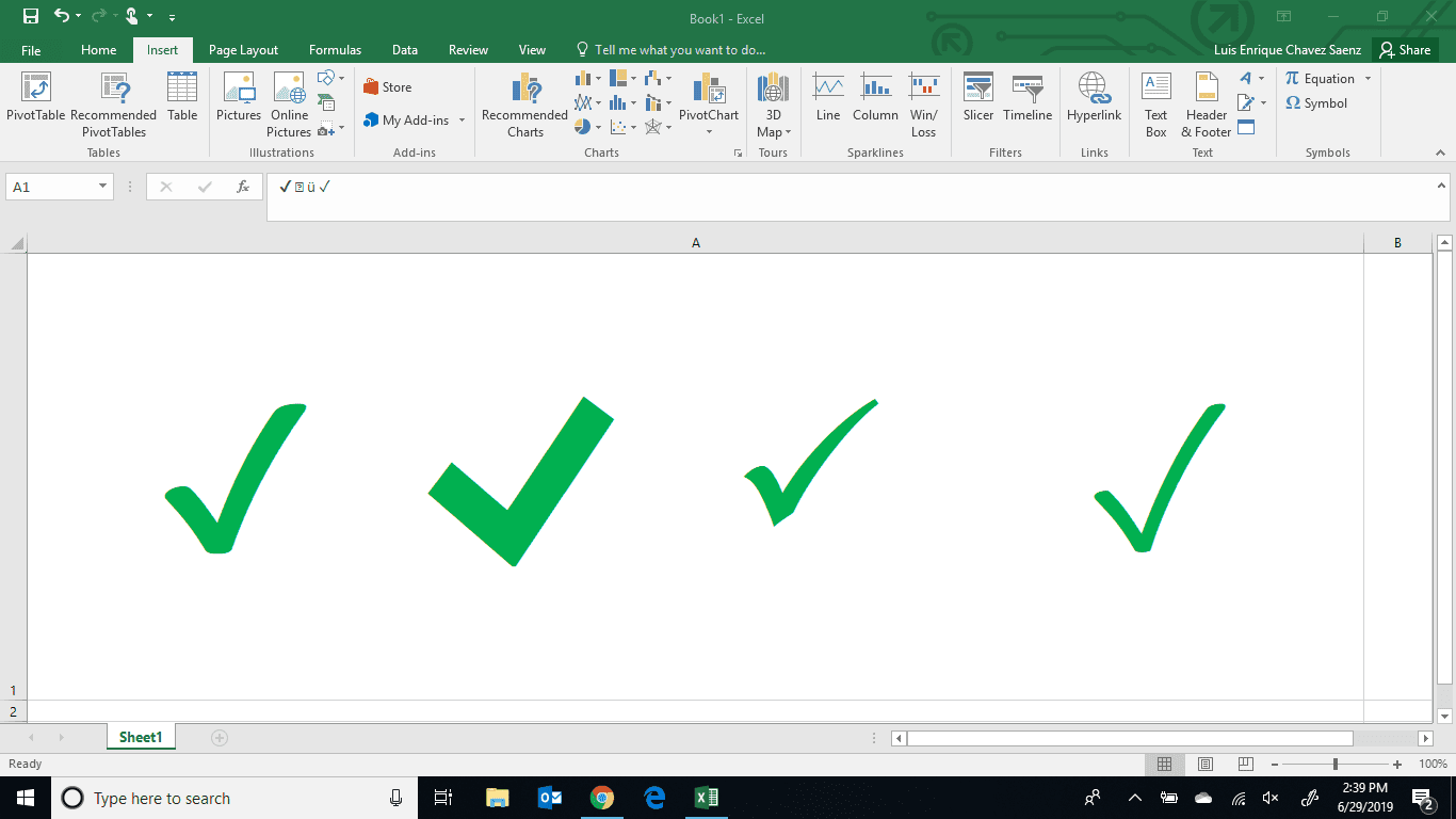 How To Tick Cell In Excel