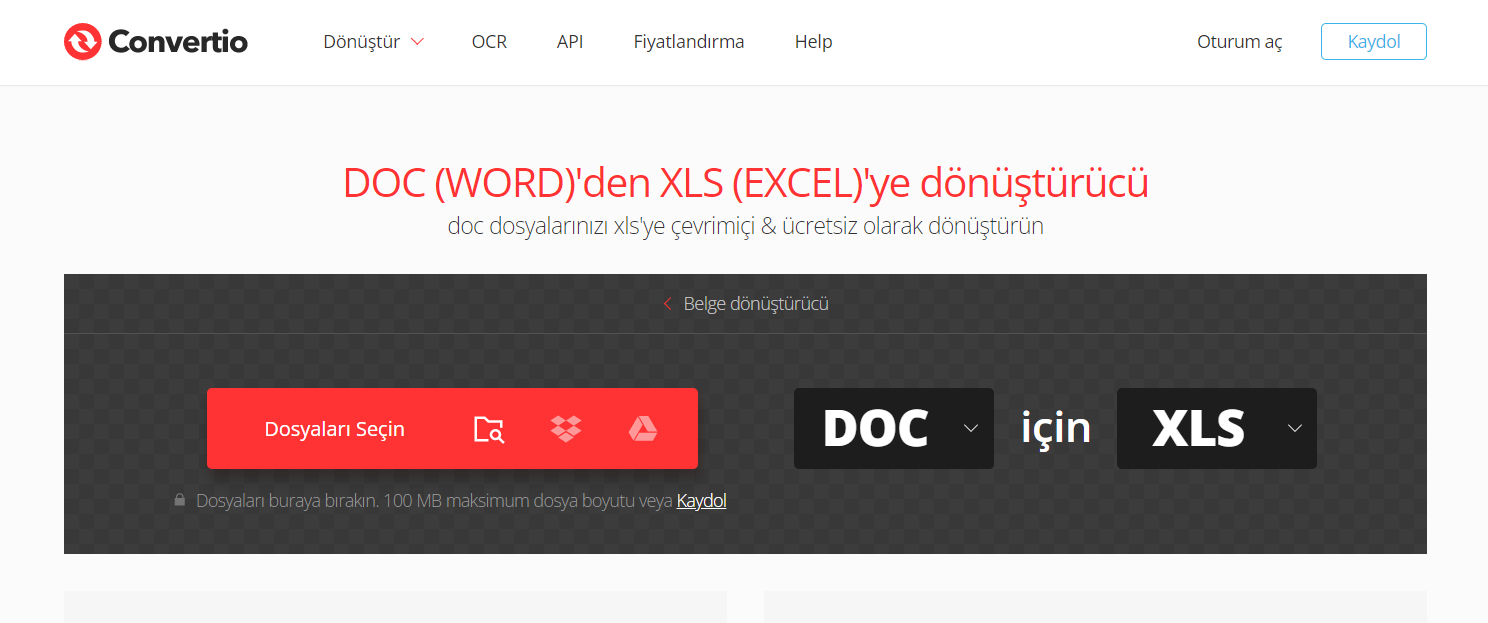 Word’ü Excel’e Çevirme