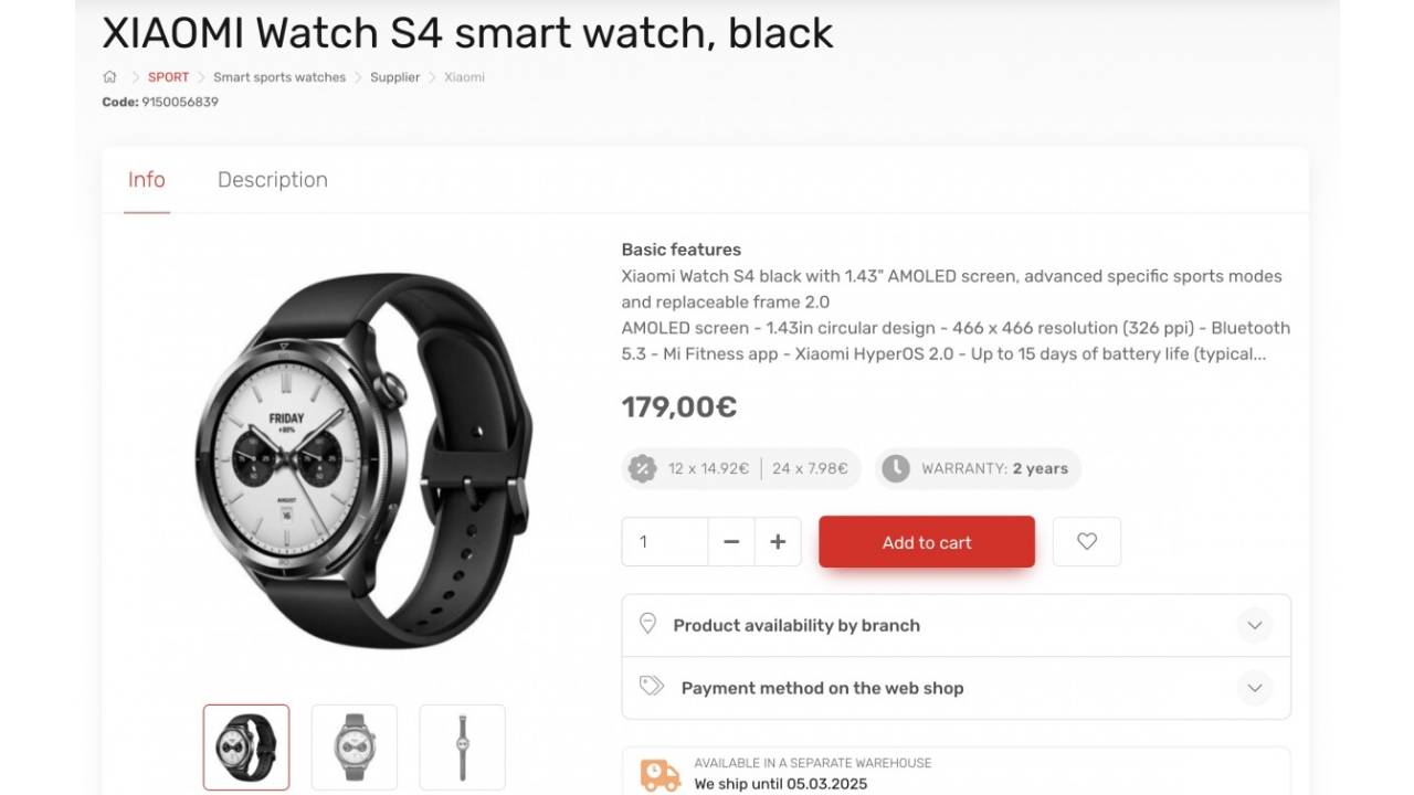 Karşınızda Xiaomi Watch S4 Avrupa versiyonu