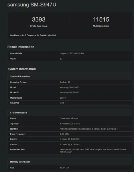 Snapdragon 8 Elite 2 Geekbench'te göründü